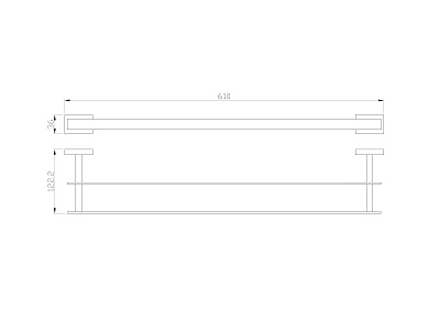 Полотенцедержатель двойной WONZON & WOGHAND FLAT, Хром WW-9711-60CM