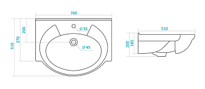 Раковина мебельная ASB-Mebel Сантек Байкал 75