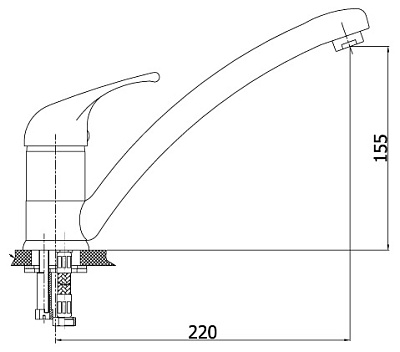 Смеситель GPD Flamengo MEB10 для кухонной мойки