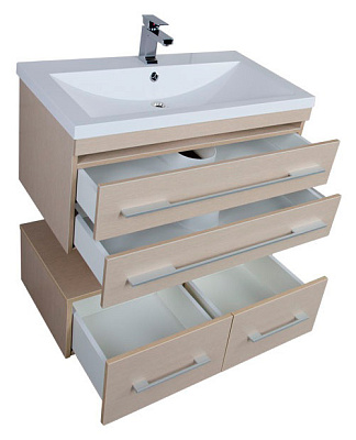 Тумба с раковиной Aquanet Нота 90 светлый дуб