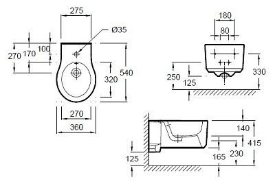 Биде подвесное Jacob Delafon Formilia Viragio E4774