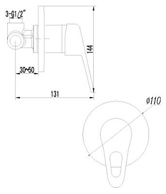 Смеситель Lemark Luna LM4123C для душа