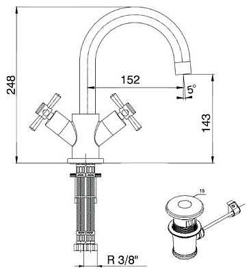 Смеситель E.C.A. Quattro 102108553 для раковины