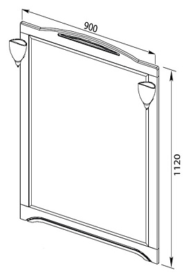 Зеркало Aquanet Луис 90 NEW темный орех