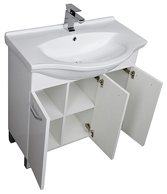 Тумба с раковиной Aquanet Глория 80 белая