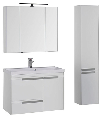 Тумба с раковиной Aquanet Тиволи 90 белая