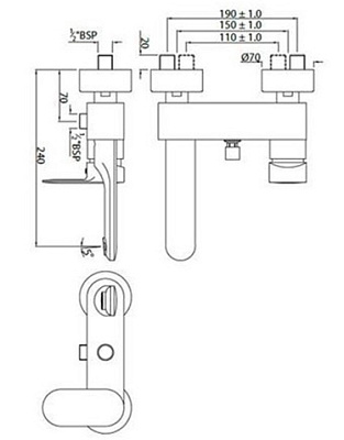 Смеситель для ванны Jaquar Opal Prime OPP-CHR-15119PM