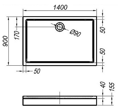 Поддон для душа Kolpa San Flamenco 140x90