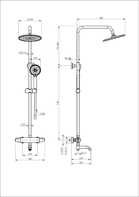 Душевая система с термостатом WONZON & WOGHAND CAPSULE, Белый матовый WW-B3031-A3-MW