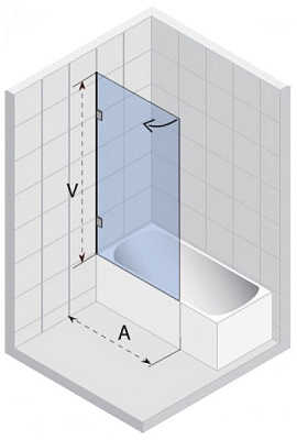 Шторка на ванну Riho Scandic S107-90