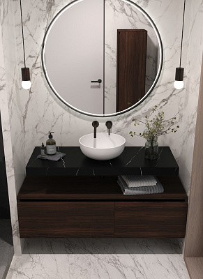 Столешница прямая Armadi Art FLAT NERO MARQUINA 1210*460*70 869-120-NM