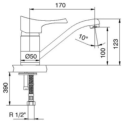 Смеситель E.C.A. Lotus 102108662 для кухонной мойки