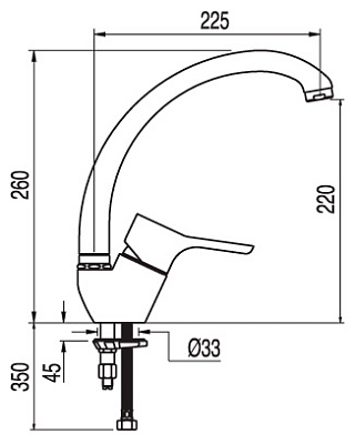 Смеситель Tres Prima 185441 для кухонной мойки