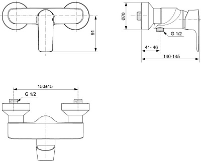 Смеситель Ideal Standard Connect Air A7032AA для душа