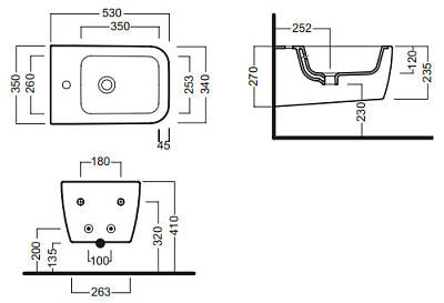 Биде подвесное Hatria Fusion Q