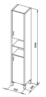 Шкаф-пенал Aquanet Донна беленый дуб