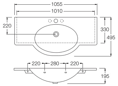 Раковина Hatria Shirley (105 см)