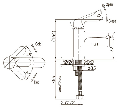 Смеситель BelBagno Reno REN LVM CRM для раковины