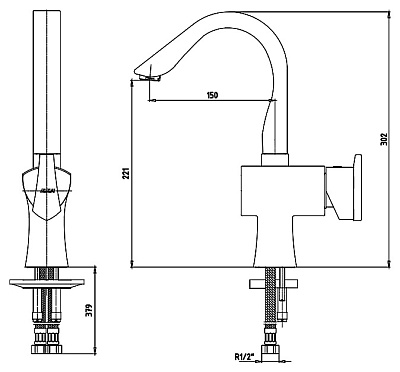 Смеситель E.C.A. Mix Z 102108689 для кухонной мойки