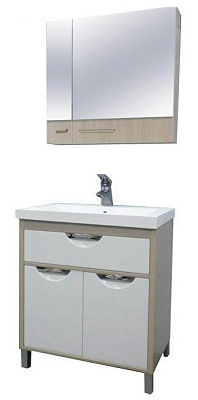 Тумба с раковиной Aquanet Гретта 75 светлый дуб