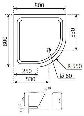Поддон для душа Novellini Victory A 80x80 см
