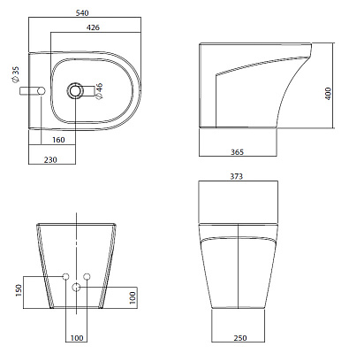 Биде напольное Am.Pm Inspire