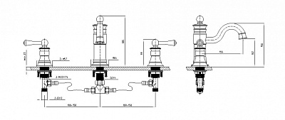 Смеситель Timo Adelia 6021/04F black antique для раковины