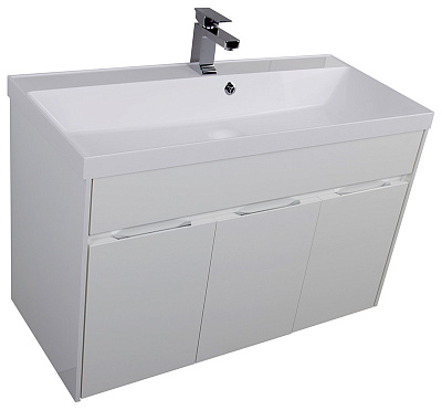 Тумба с раковиной Aquanet Латина 100 белая