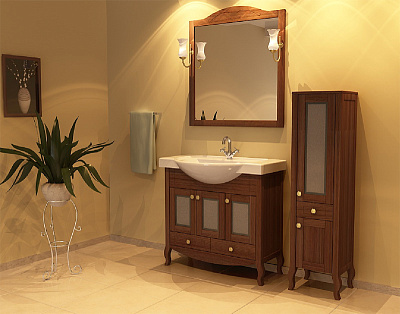 Тумба с раковиной ASB-Mebel Флоренция 85 бук тироль витраж