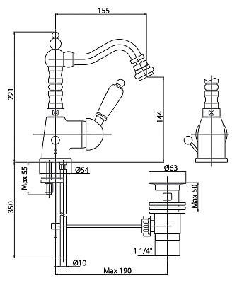 Смеситель Caprigo Adria Swarovski 01-032-crm для биде