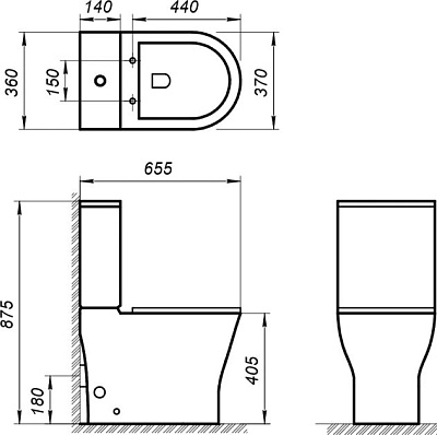Чаша для унитаза-компакт BelBagno Acqua BB340CPR