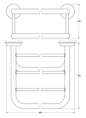 Полка Ellux Elegance ELE 030 для полотенец 60 см