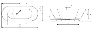 Ванна из литьевого мрамора RIHO Barselona