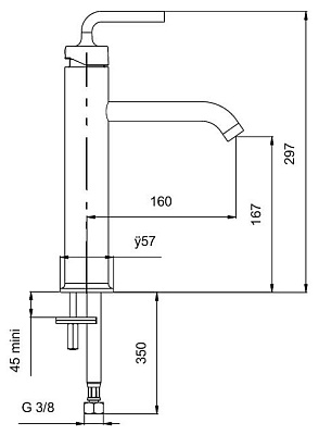 Смеситель Jacob Delafon Purist E14404-4A-CP для раковины