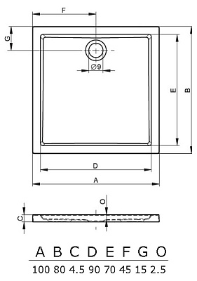 Поддон для душа Riho 272 (100x80 см)