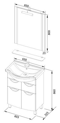 Зеркало Aquanet Асти 65
