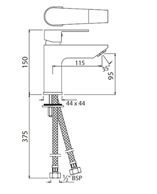 Смеситель для раковины Jaquar Aria ARI-CHR-39023B