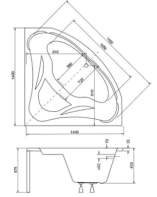 Акриловая ванна BESCO Mia 140
