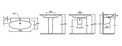 Раковина Jacob Delafon Presquile E4436
