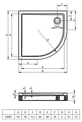 Поддон для душа Riho 281 (90 см)