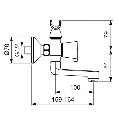 Смеситель Vidima Quadro BA344AA для ванны с душем