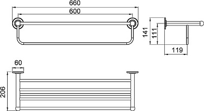 Полка для полотенец Timo Nelson 150058/00 хром