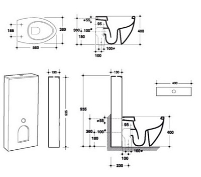 Бачок для унитаза Disegno Ceramica Ovo 974