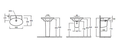Тумба с раковиной Jacob Delafon Presquile 60 серый титан