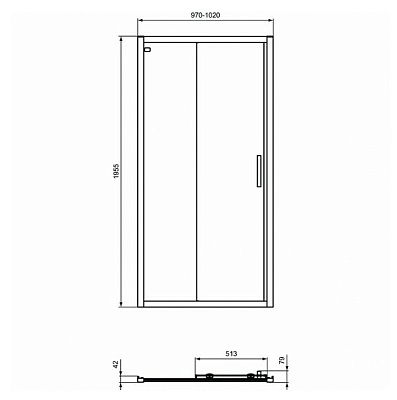Душевая дверь Ideal Standard Connect 2 100 K9273V3