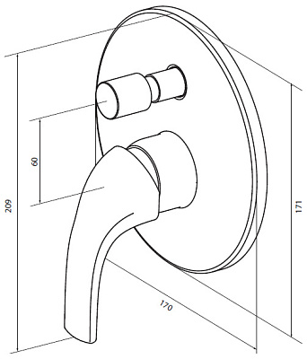 Смеситель Am.Pm Sense 5 F7585000 для ванны и душа