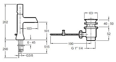Смеситель Jacob Delafon Toobi E8959-CP для раковины