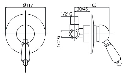 Смеситель Caprigo Adria Swarovski 01B-050-vot для душа