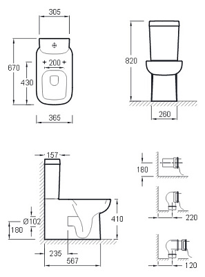 Унитаз-компакт Jacob Delafon Replay Vario 4974K