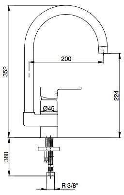 Смеситель E.C.A. Vera 102108735 для кухонной мойки